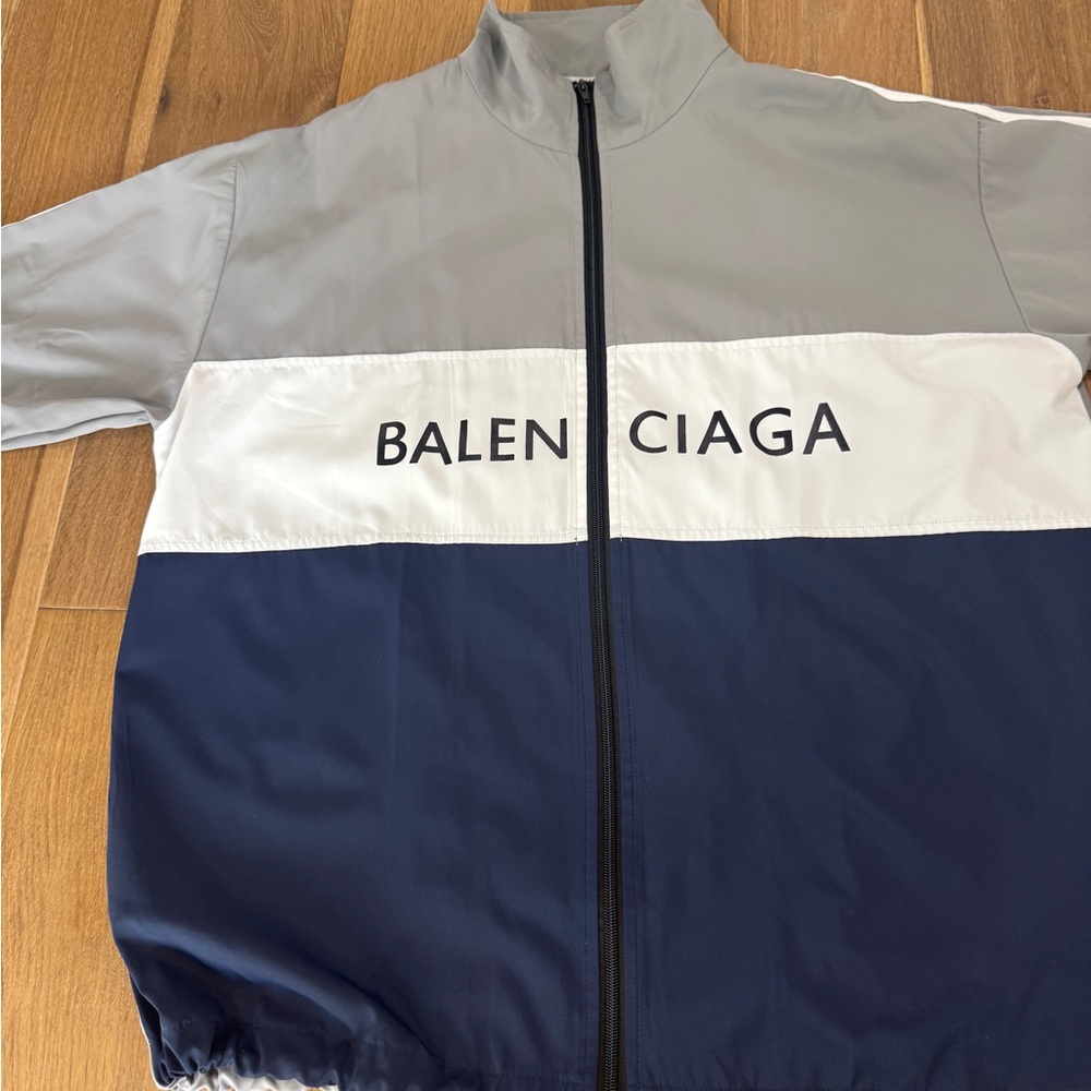 Men’s Balenciaga Colorblock Logo Windbreaker Jacket - Picture 3 of 11